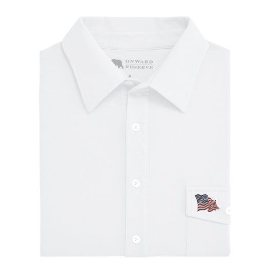 Onward Reserve Vintage Flag Old School Polo - White