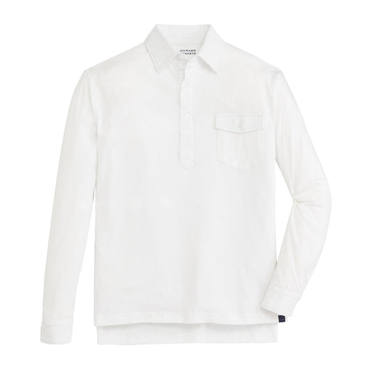Onward Reserve Old School Long Sleeve Polo - White