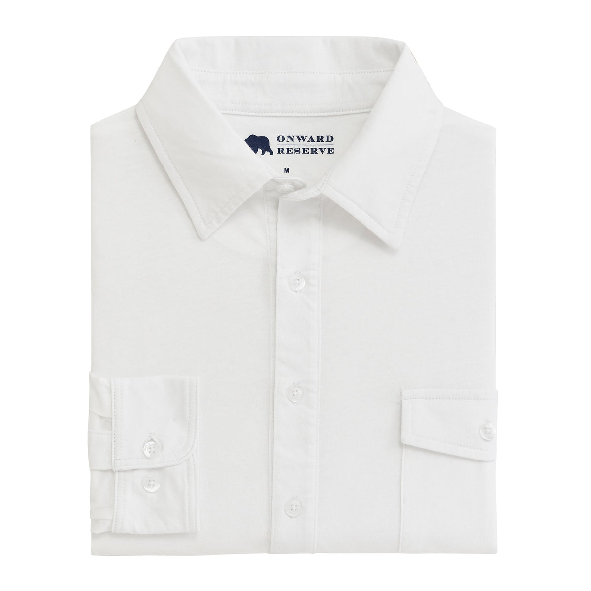 Onward Reserve Old School Long Sleeve Polo - White