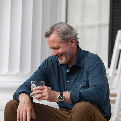 Onward Reserve Old School Long Sleeve Polo - Titan