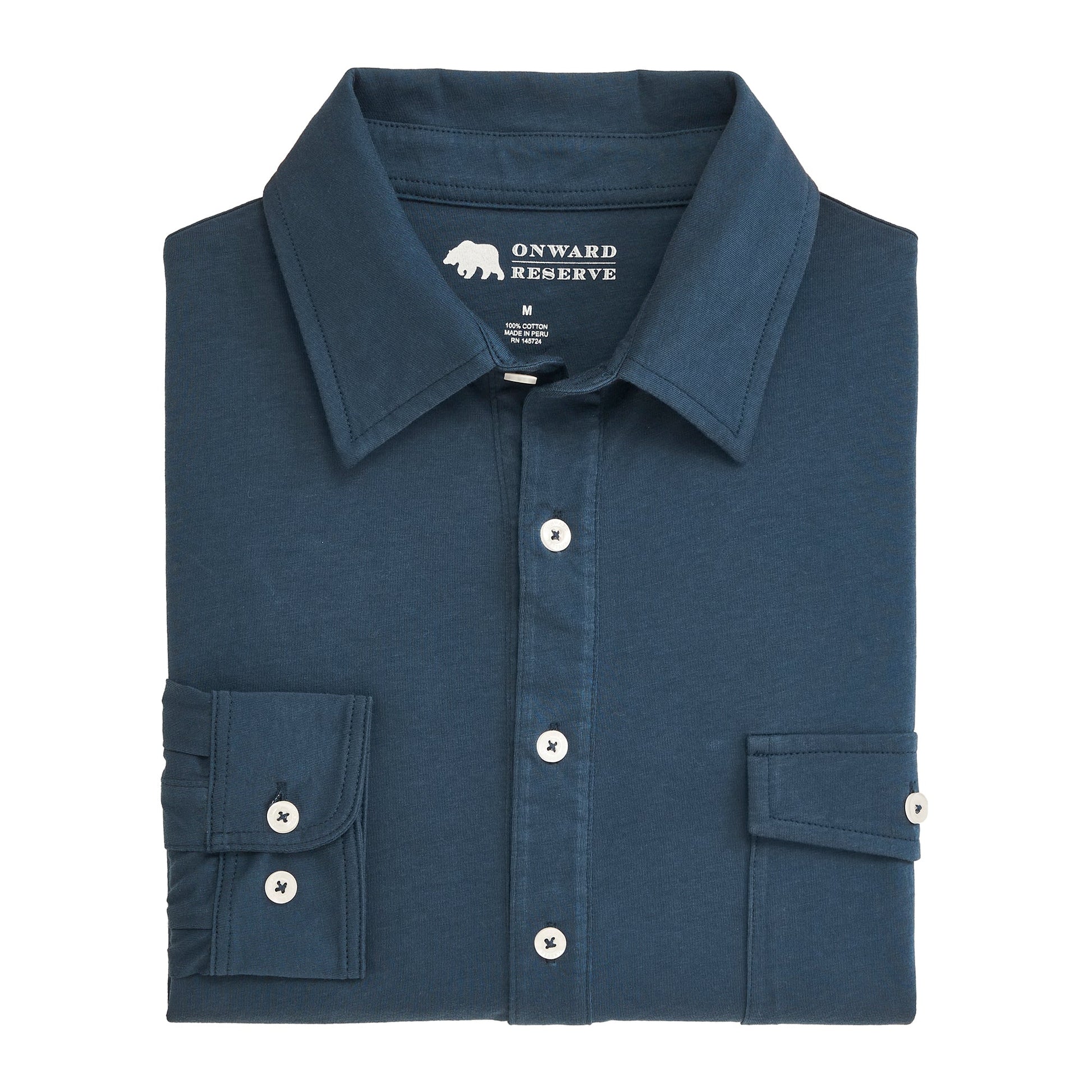 Onward Reserve Old School Long Sleeve Polo - Titan