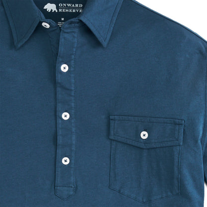 Onward Reserve Old School Long Sleeve Polo - Titan