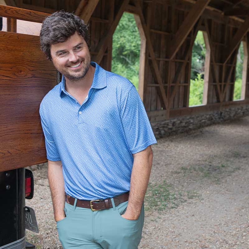 Onward Reserve Caddie Printed Performance Polo - Open Air