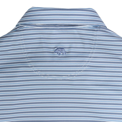 Onward Reserve Wedge Stripe Performance Polo - Blue Indigo