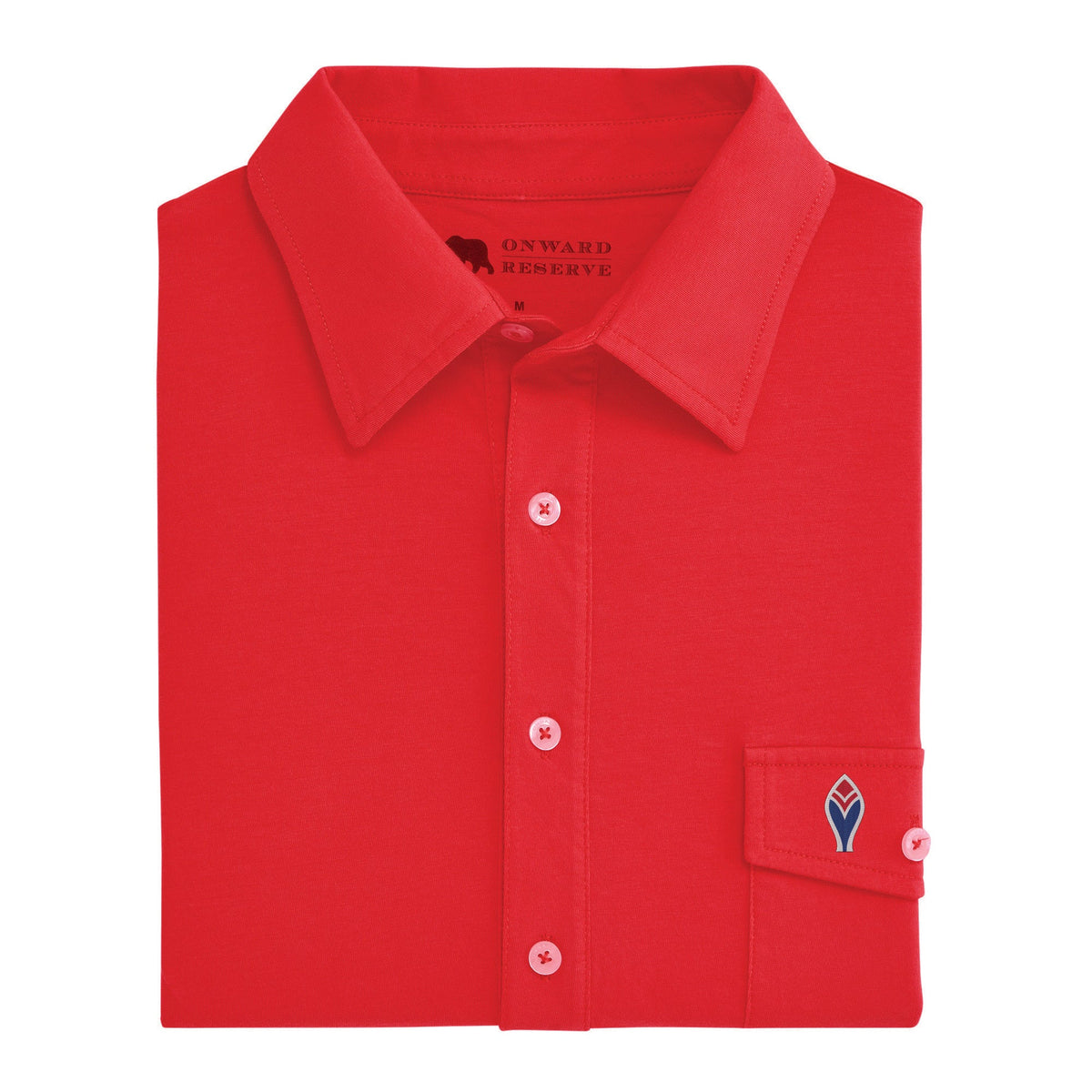 Onward Reserve Cooperstown Feather Old School Polo - Red