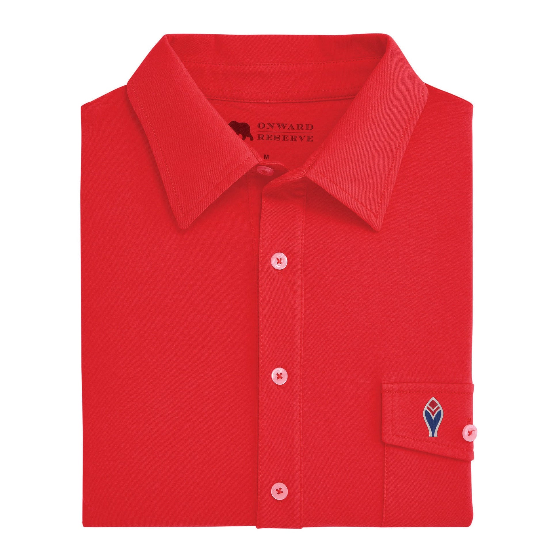 Onward Reserve Cooperstown Feather Old School Polo - Red