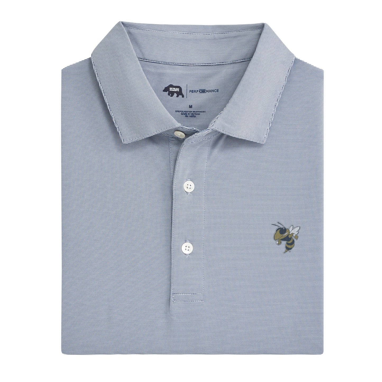 Onward Reserve Georgia Tech Buzz Hairline Stripe Performance Polo