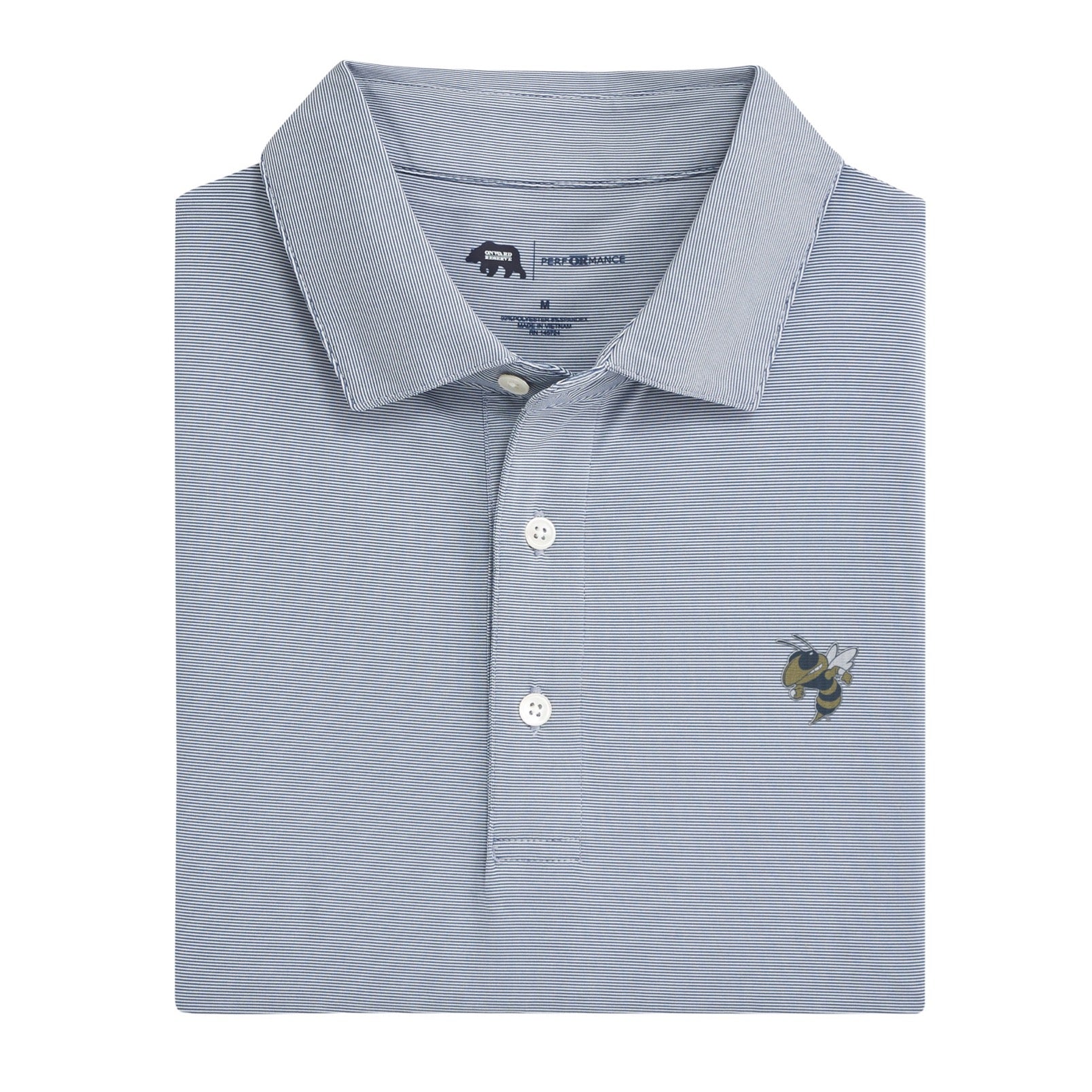 Onward Reserve Georgia Tech Buzz Hairline Stripe Performance Polo