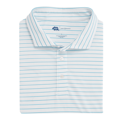 Onward Reserve Tourney Stripe Performance Pique Polo - Cabana Blue