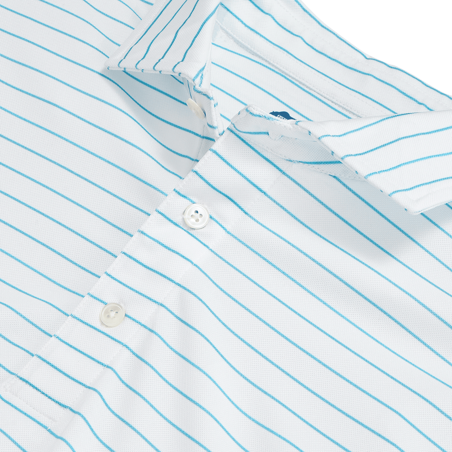 Onward Reserve Tourney Stripe Performance Pique Polo - Cabana Blue