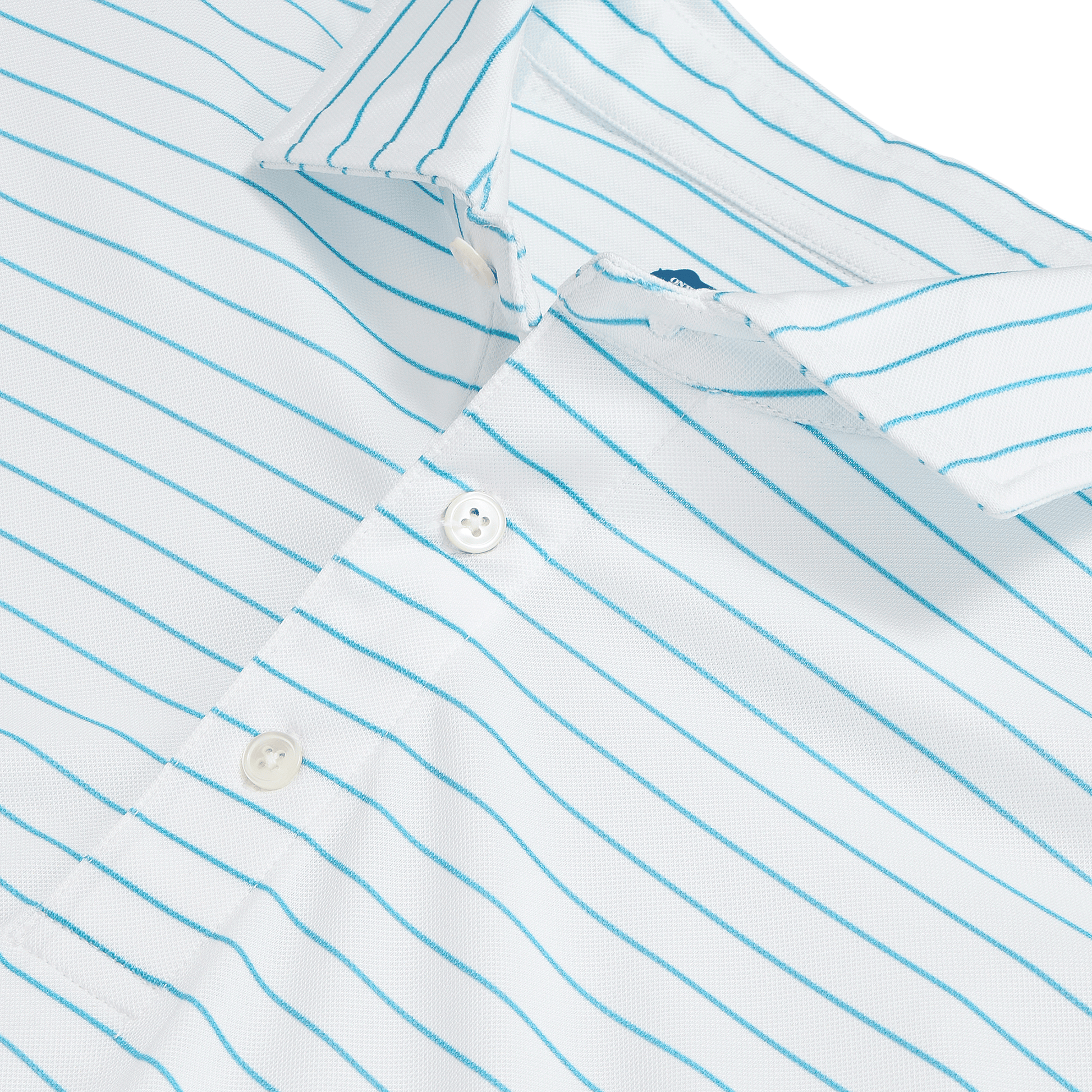 Onward Reserve Tourney Stripe Performance Pique Polo - Cabana Blue