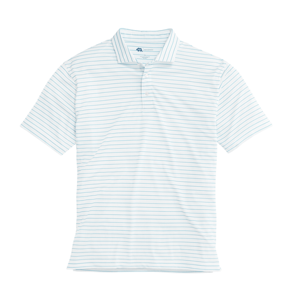Onward Reserve Tourney Stripe Performance Pique Polo - Cabana Blue