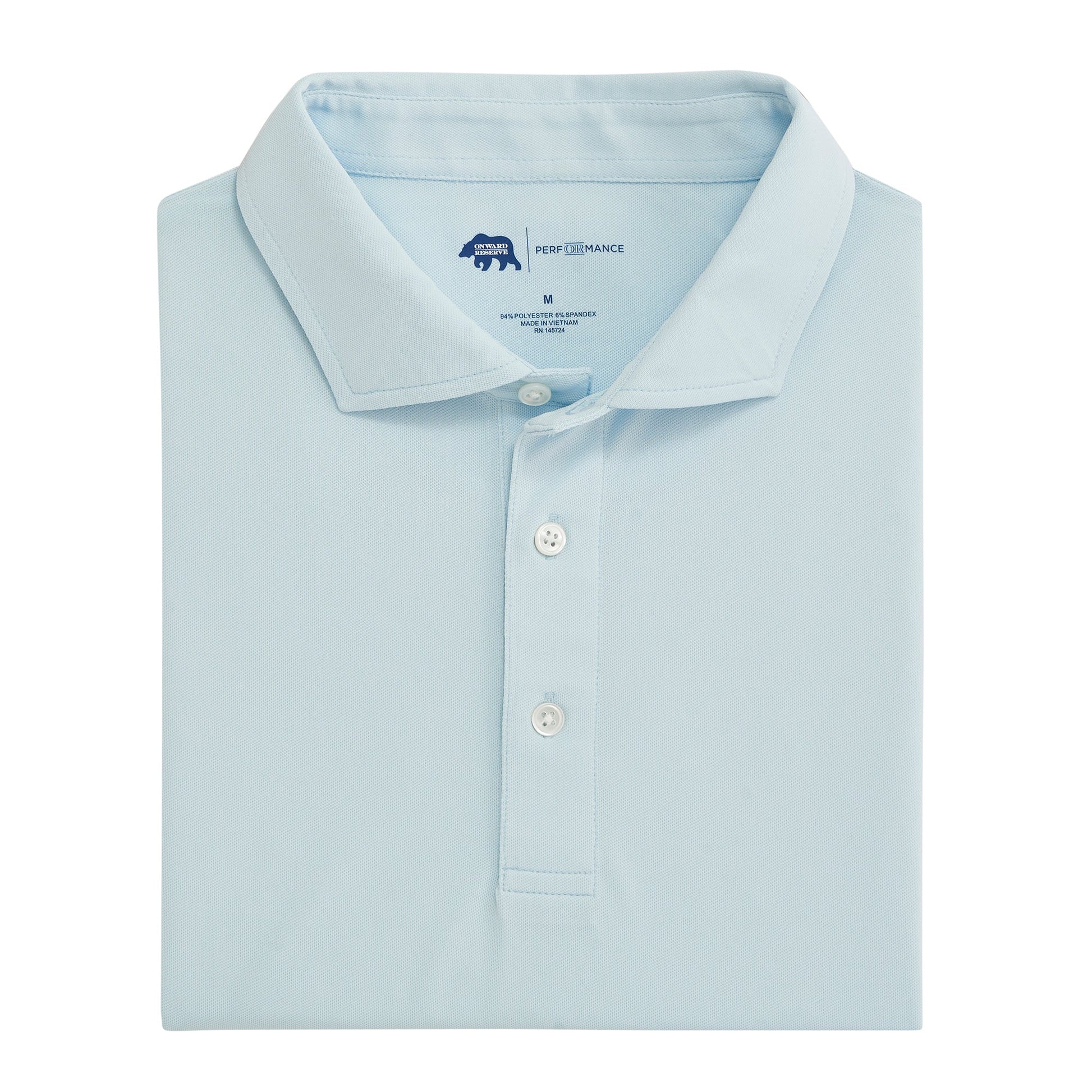 Onward Reserve Solid Performance Pique - Delicate Blue