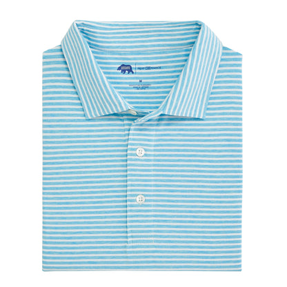 Onward Reserve Row Stripe Icon Polo - Cabana Blue