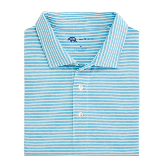 Onward Reserve Row Stripe Icon Polo - Cabana Blue