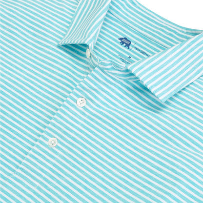 Onward Reserve Row Stripe Icon Polo - Cabana Blue