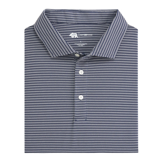 Onward Reserve Pairing Stripe Performance Pique Polo - Dark Denim