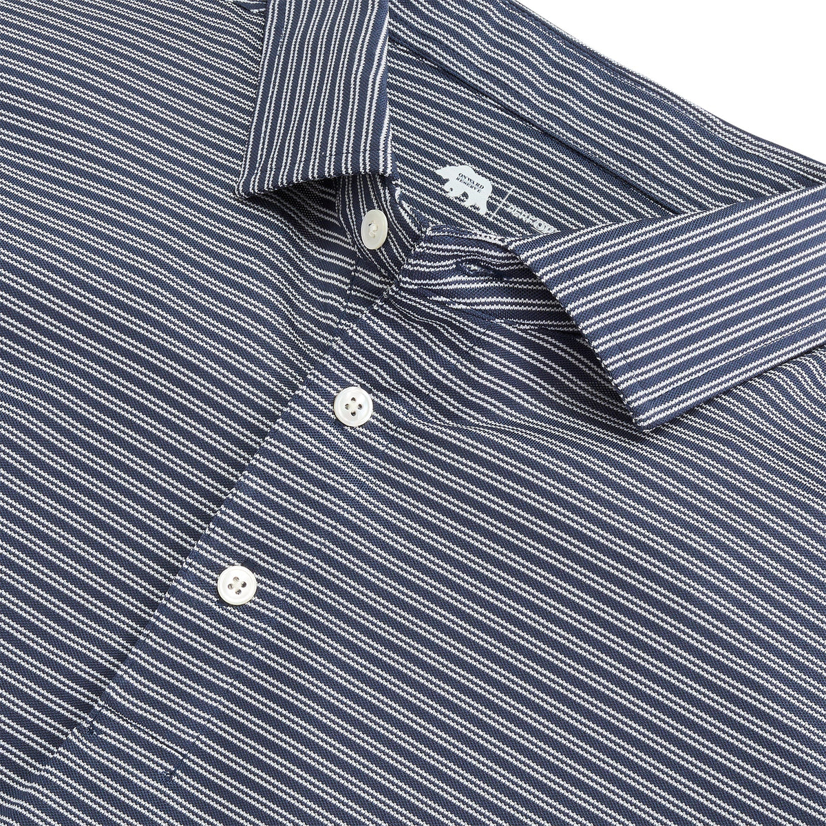 Onward Reserve Pairing Stripe Performance Pique Polo - Dark Denim