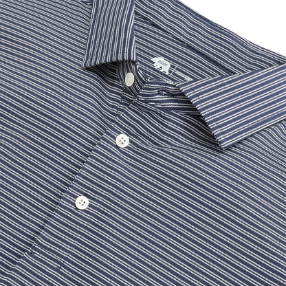 Onward Reserve Pairing Stripe Performance Pique Polo - Dark Denim