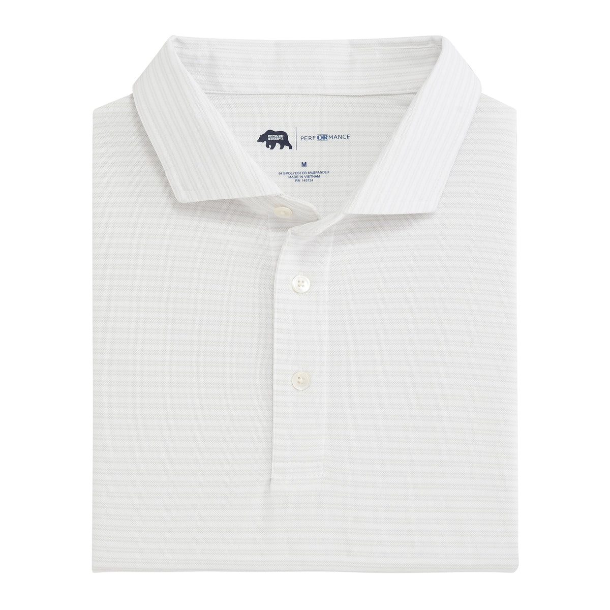 Onward Reserve Pairing Stripe Performance Pique Polo - Mirage Grey