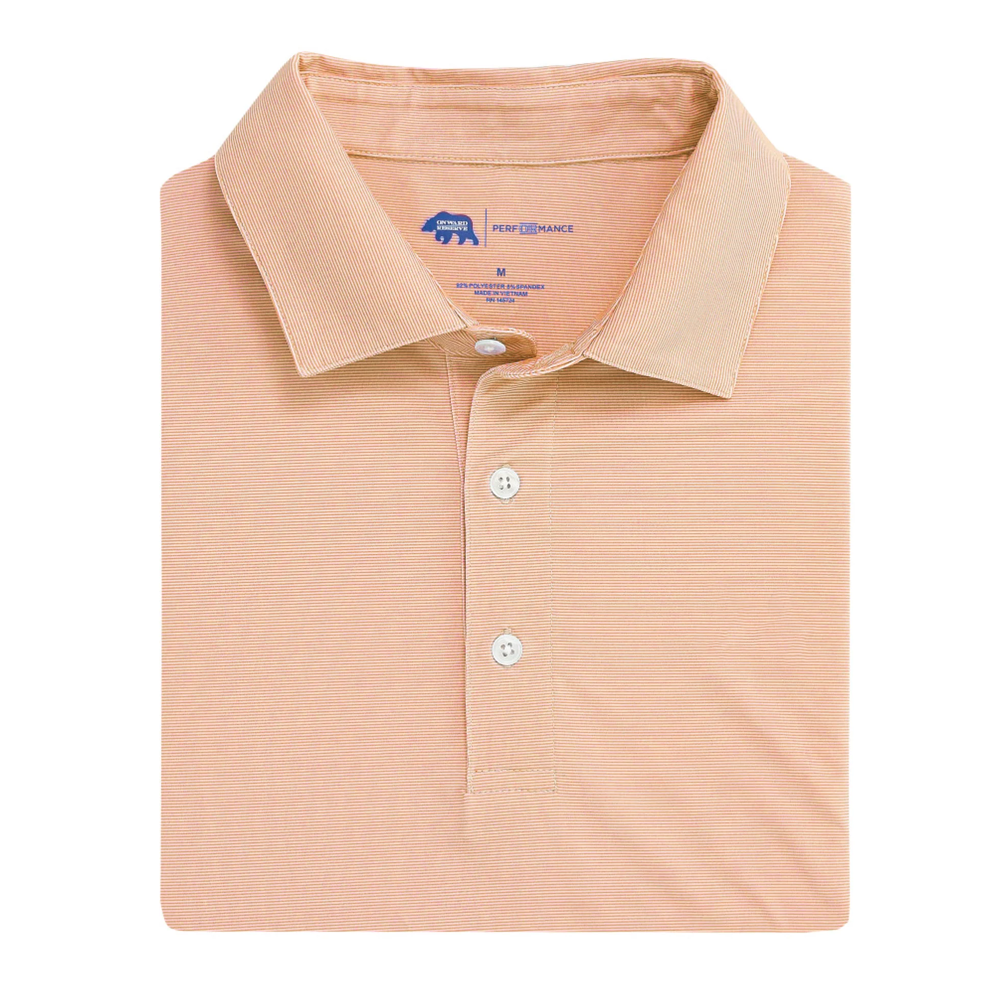 Onward Reserve Hairline Stripe Performance Polo - Orange