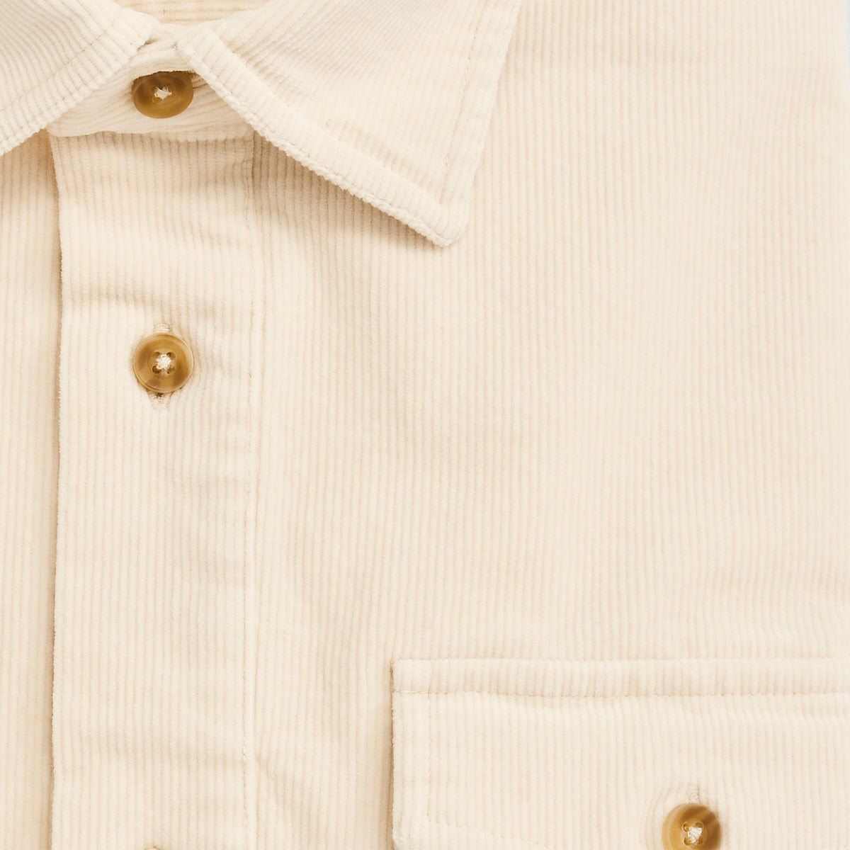 Onward Reserve Stretch Cord Half Button Shirt - Cream