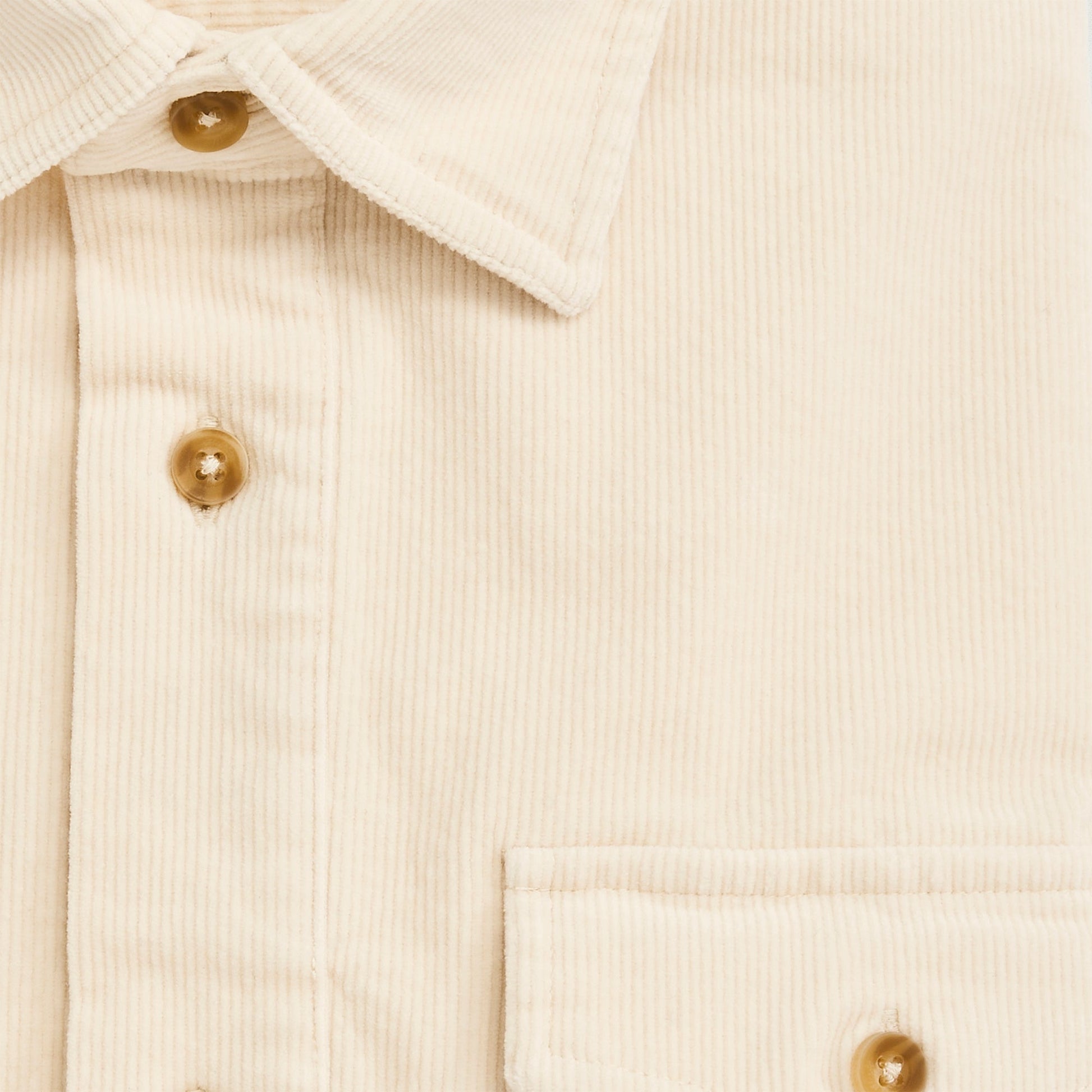 Onward Reserve Stretch Cord Half Button Shirt - Cream