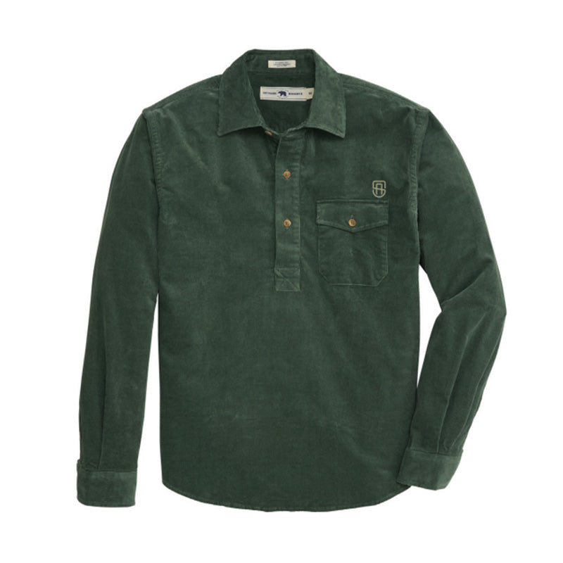 Onward Reserve St. Albans Stretch Cord Half Button Shirt - Dark Forest