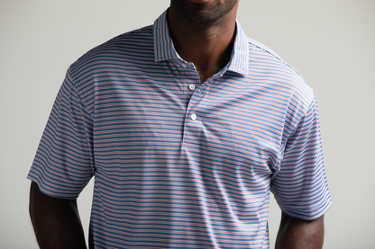Onward Reserve Match Stripe Performance Pique Polo