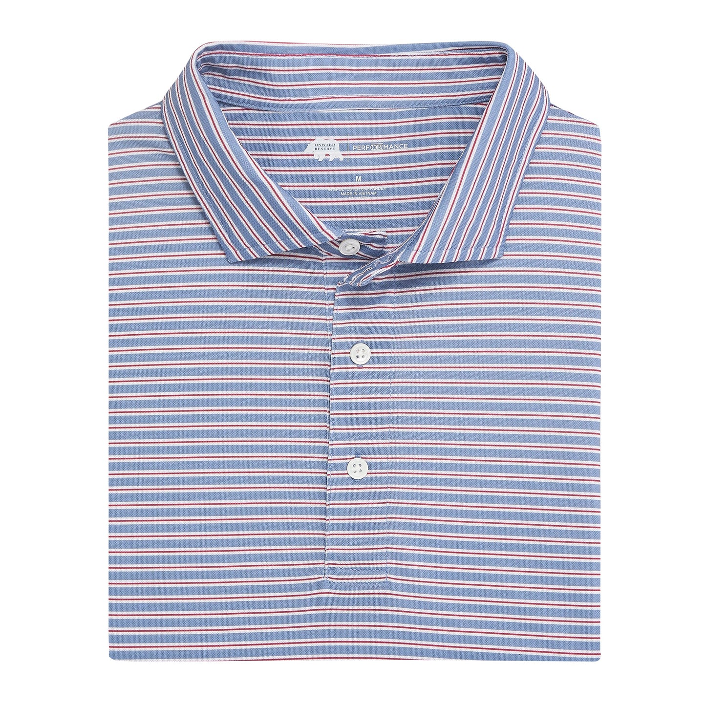 Onward Reserve Match Stripe Performance Pique Polo