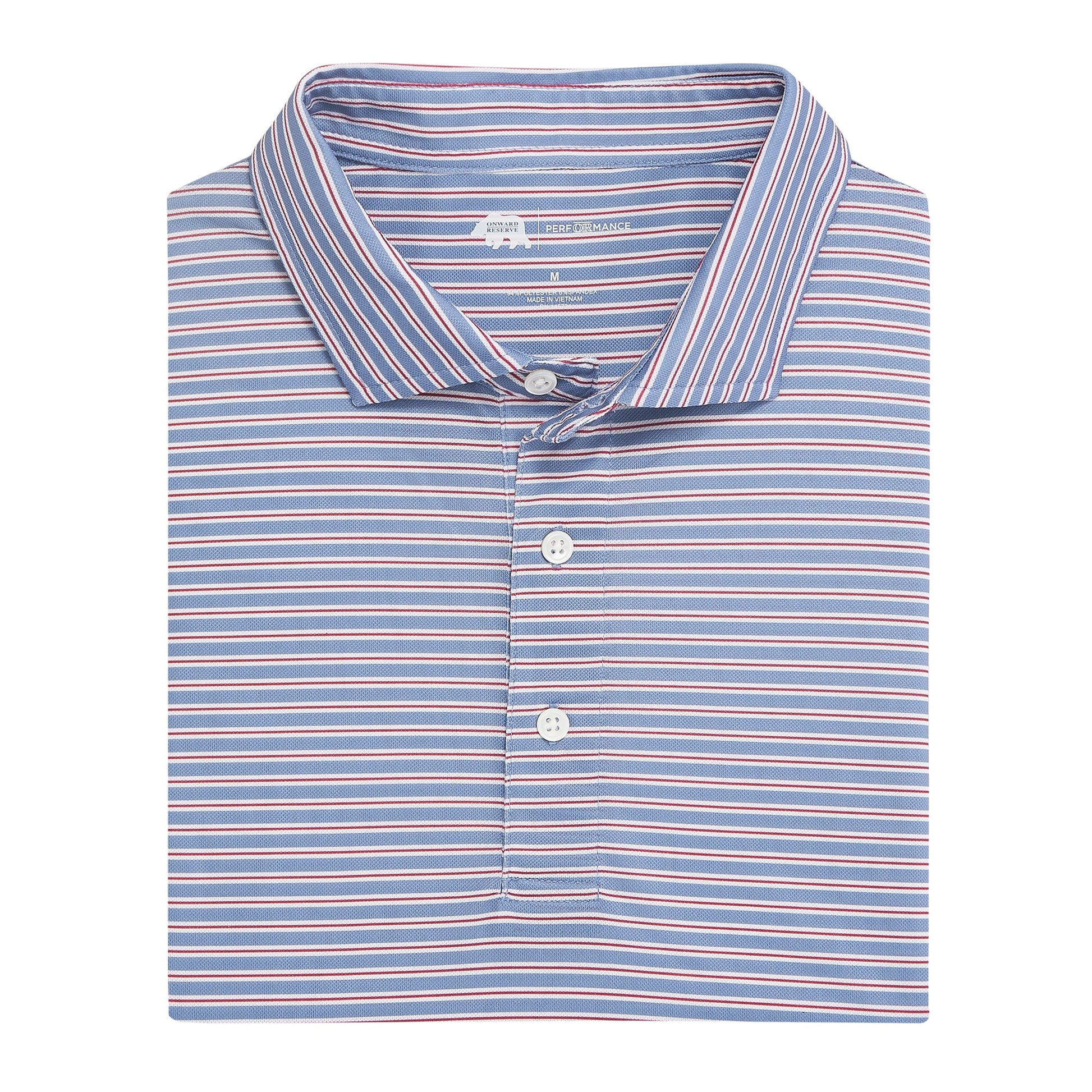 Onward Reserve Match Stripe Performance Pique Polo