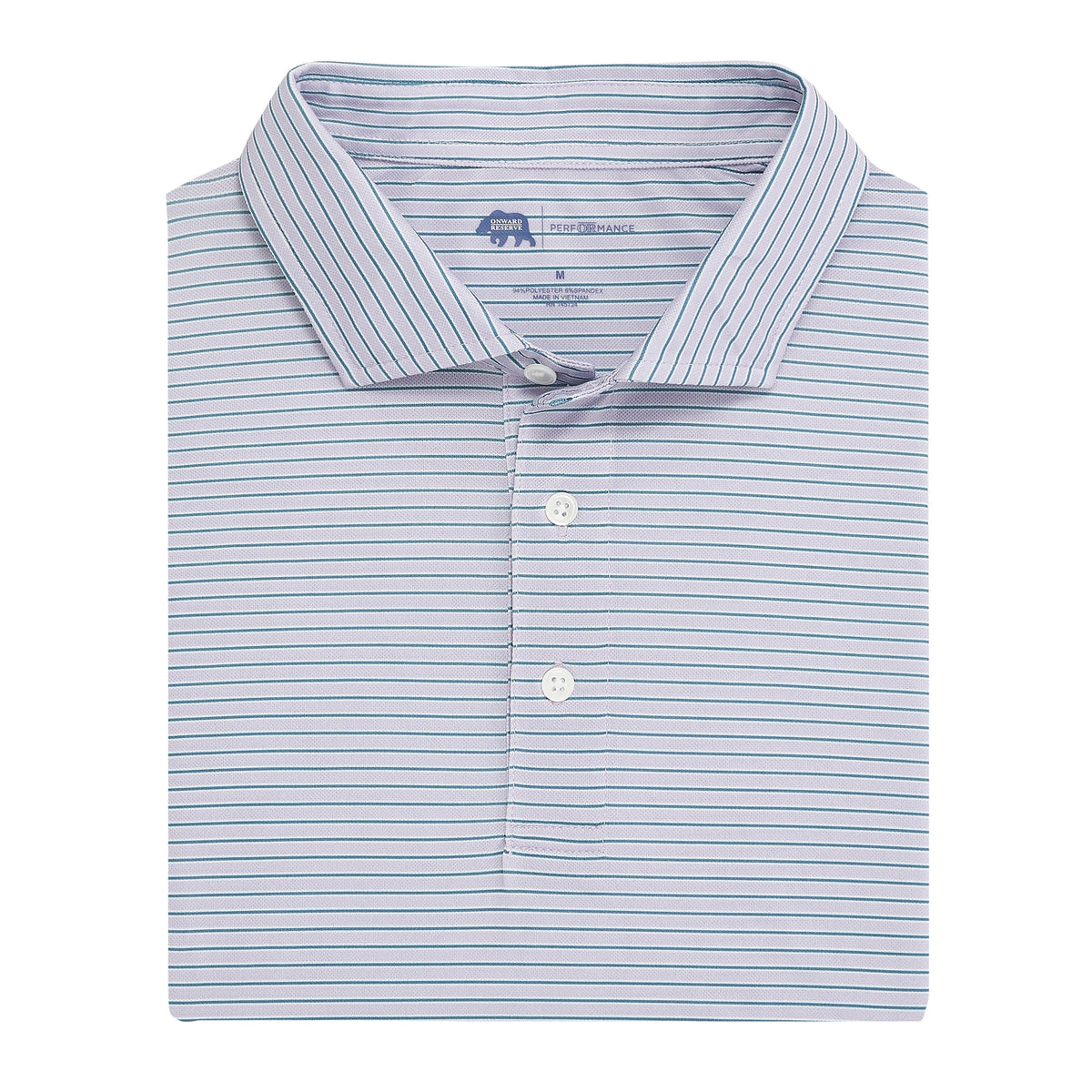 Onward Reserve Trophy Stripe Performance Pique Polo