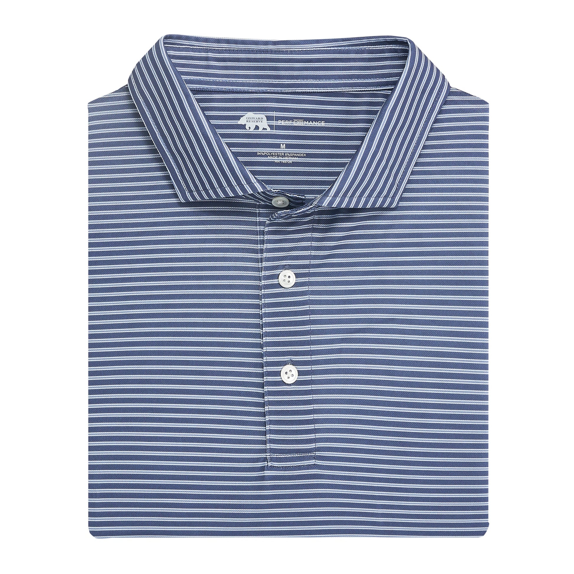 Onward Reserve Trophy Stripe Performance Pique Polo