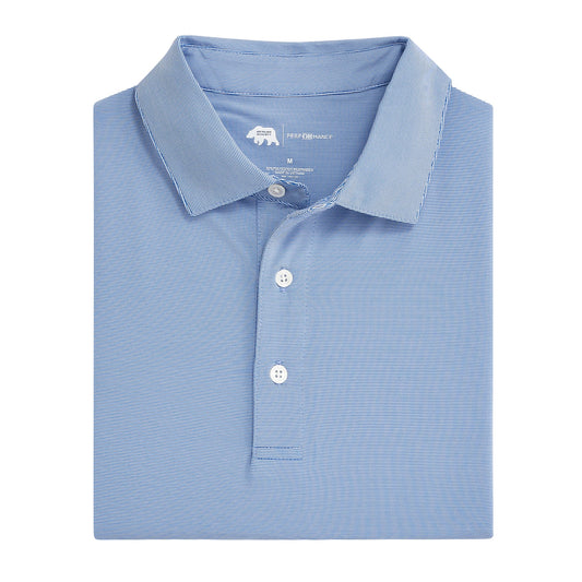 Onward Reserve Hairline Stripe Performance Polo - Sport Blue