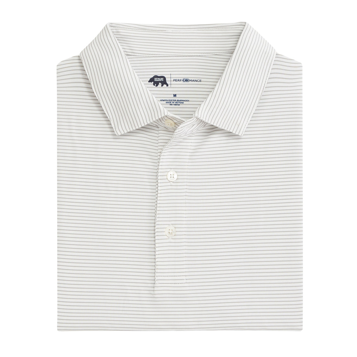 Onward Reserve Birdie Stripe Performance Polo - Mirage Grey