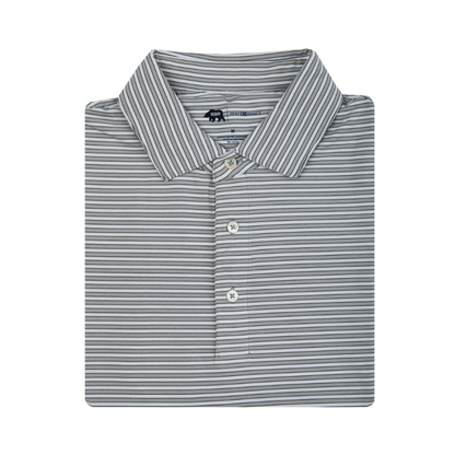 Onward Reserve Mulligan Stripe Performance Polo - Heather Mirage Grey/Gunmetal