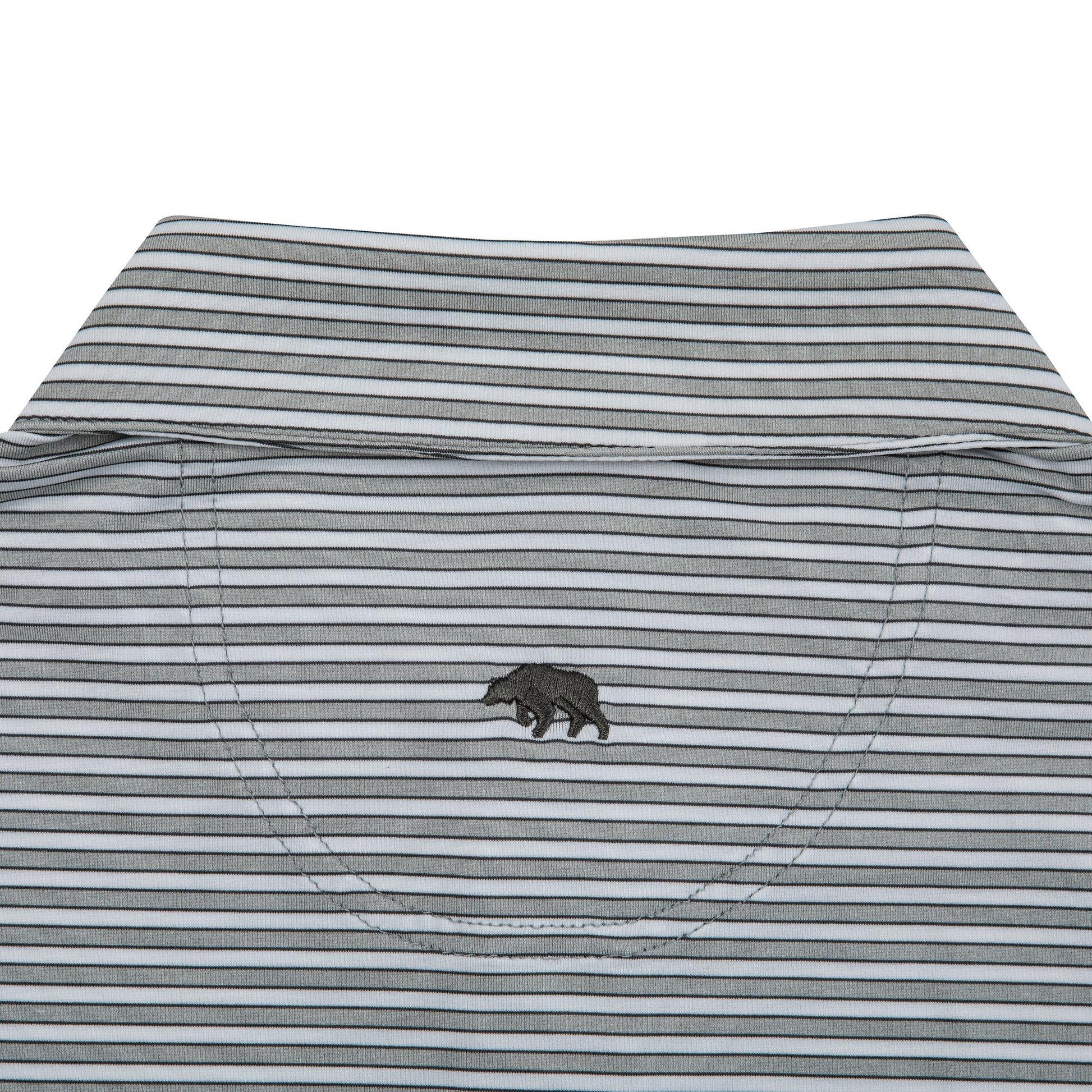 Onward Reserve Mulligan Stripe Performance Polo - Heather Mirage Grey/Gunmetal