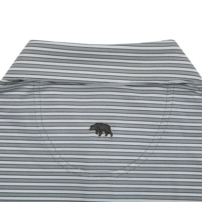 Onward Reserve Mulligan Stripe Performance Polo - Heather Mirage Grey/Gunmetal