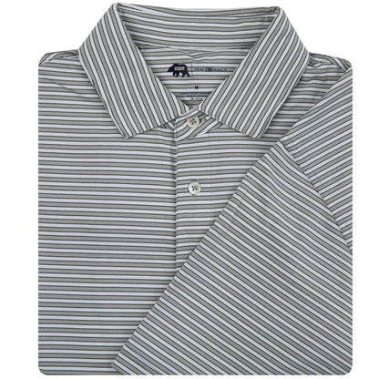 Onward Reserve Mulligan Stripe Performance Polo - Heather Mirage Grey/Gunmetal