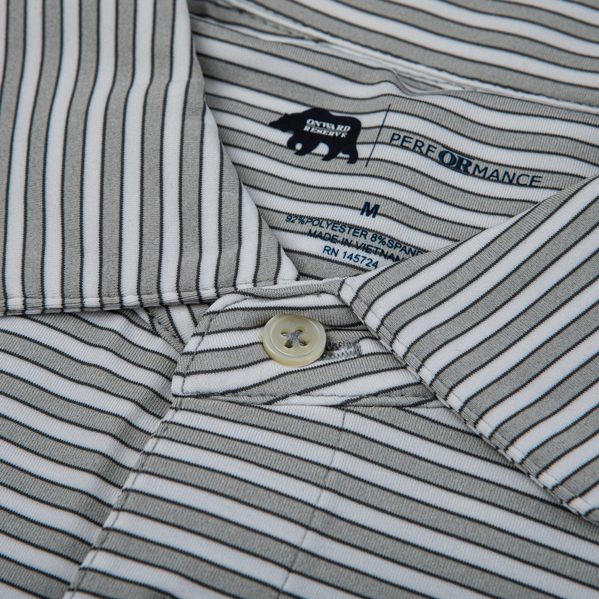 Onward Reserve Mulligan Stripe Performance Polo - Heather Mirage Grey/Gunmetal