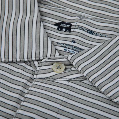 Onward Reserve Mulligan Stripe Performance Polo - Heather Mirage Grey/Gunmetal
