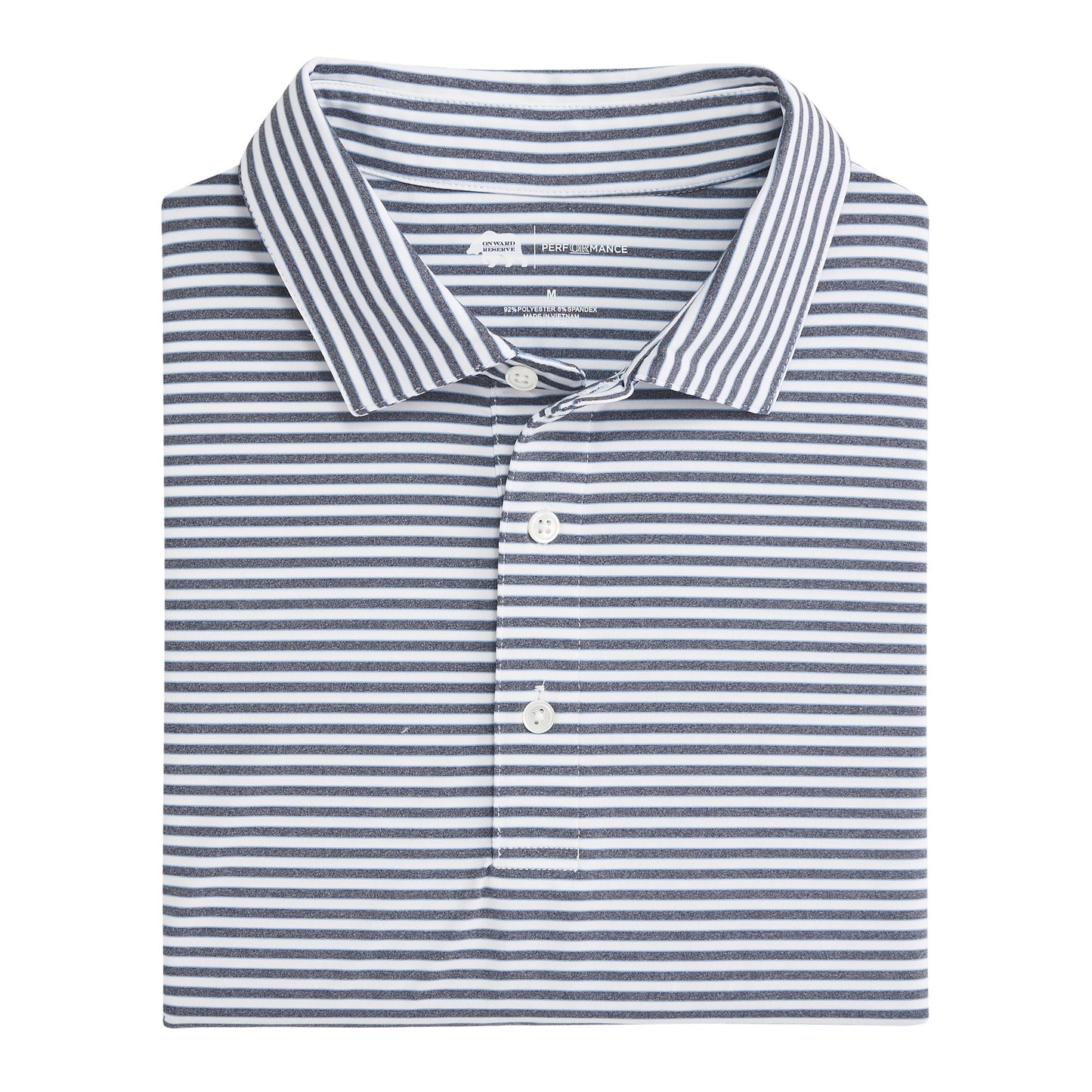 Onward Reserve Mulligan Stripe Performance Polo - Classic Navy