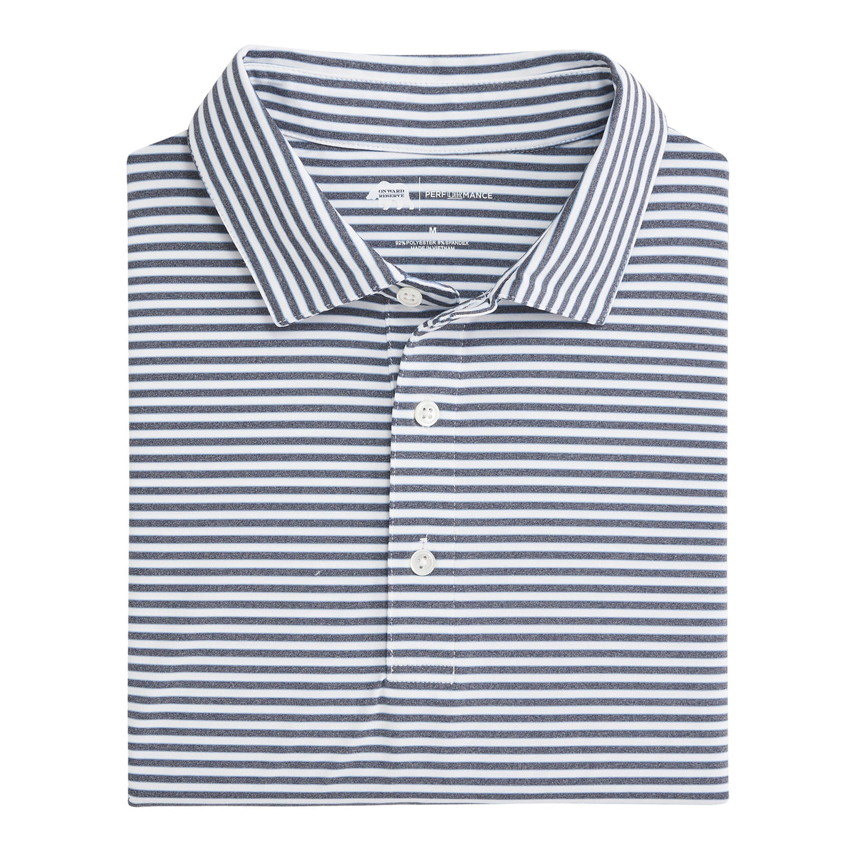 Onward Reserve Mulligan Stripe Performance Polo - Classic Navy