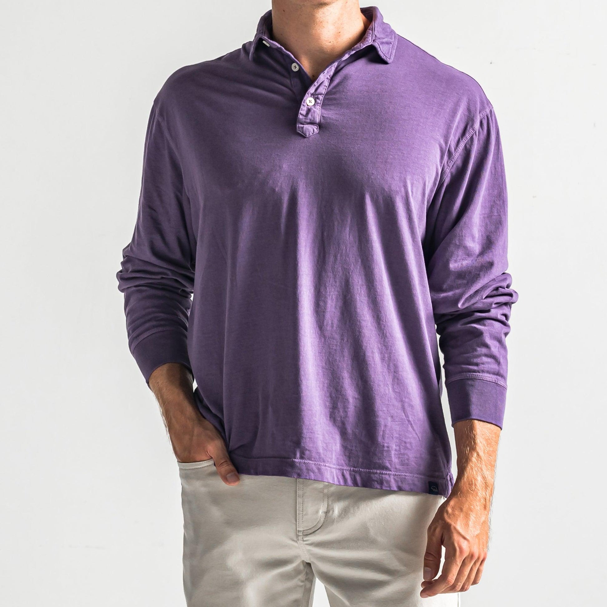 Onward Reserve Perry Long Sleeve Polo - Loganberry