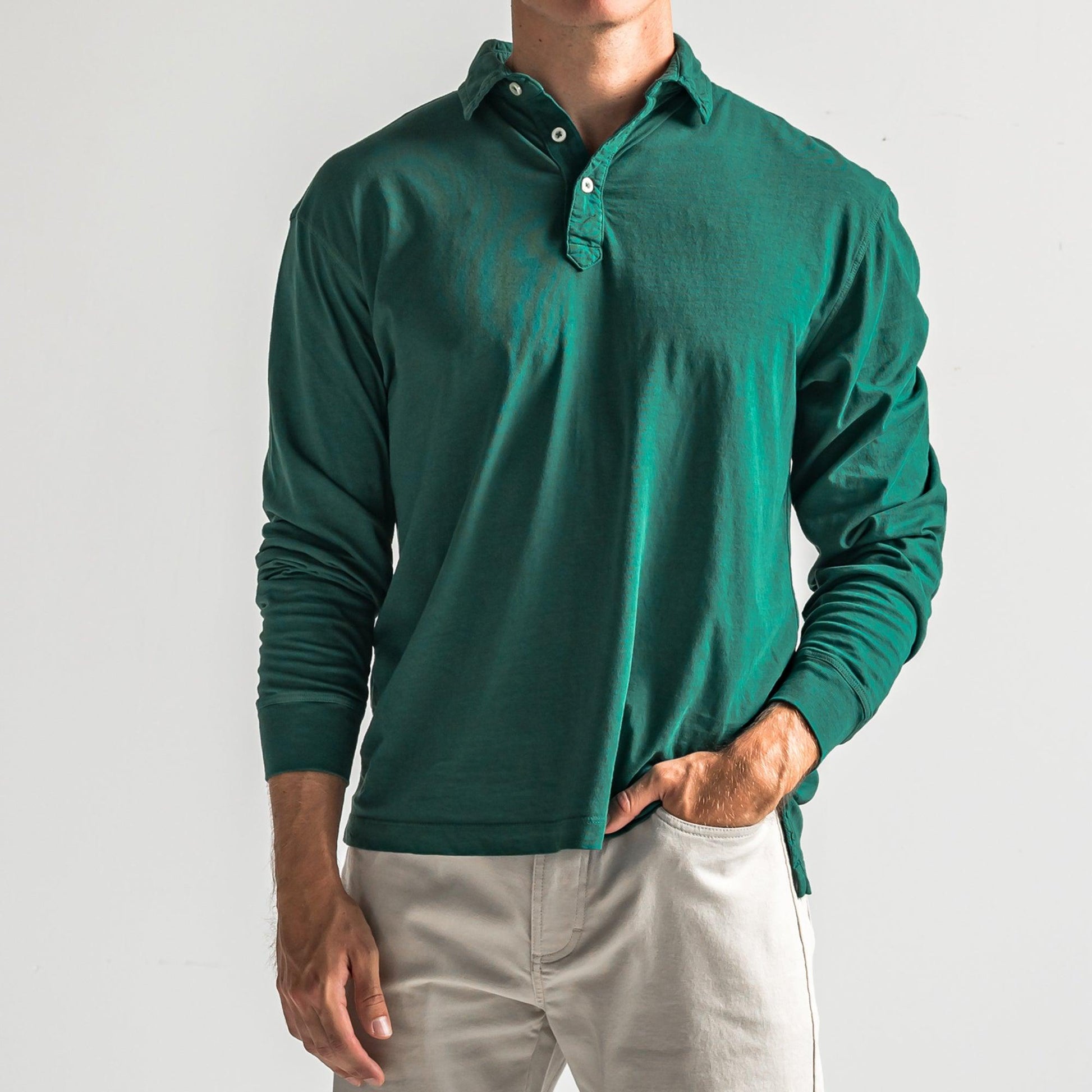 Onward Reserve Perry Long Sleeve Polo - Botanical Garden
