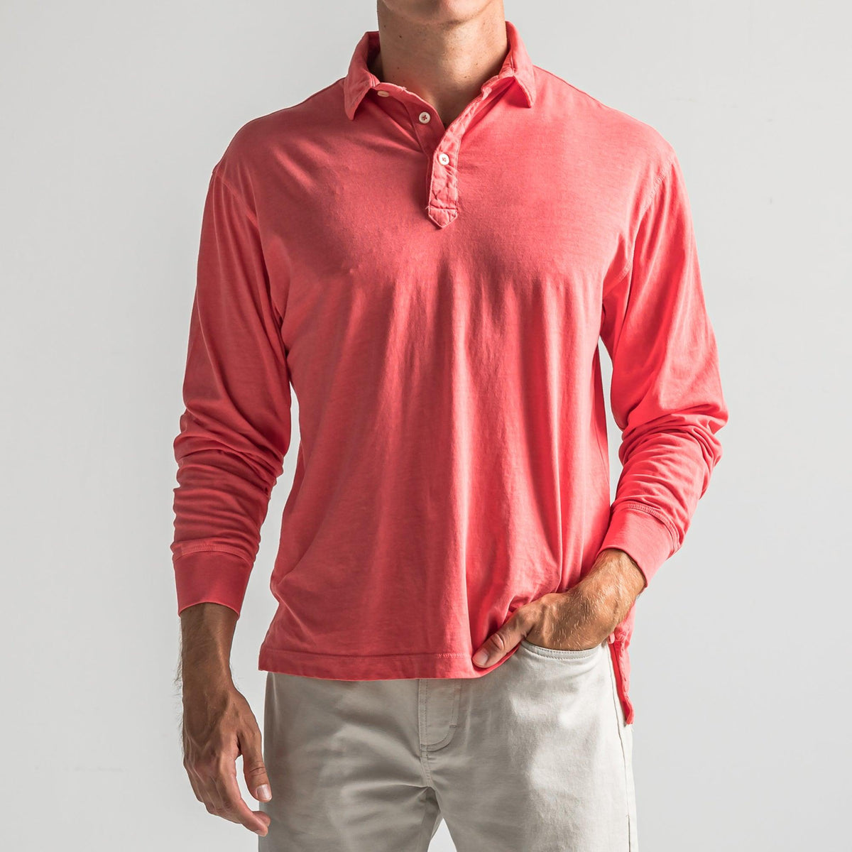 Onward Reserve Perry Long Sleeve Polo - Red