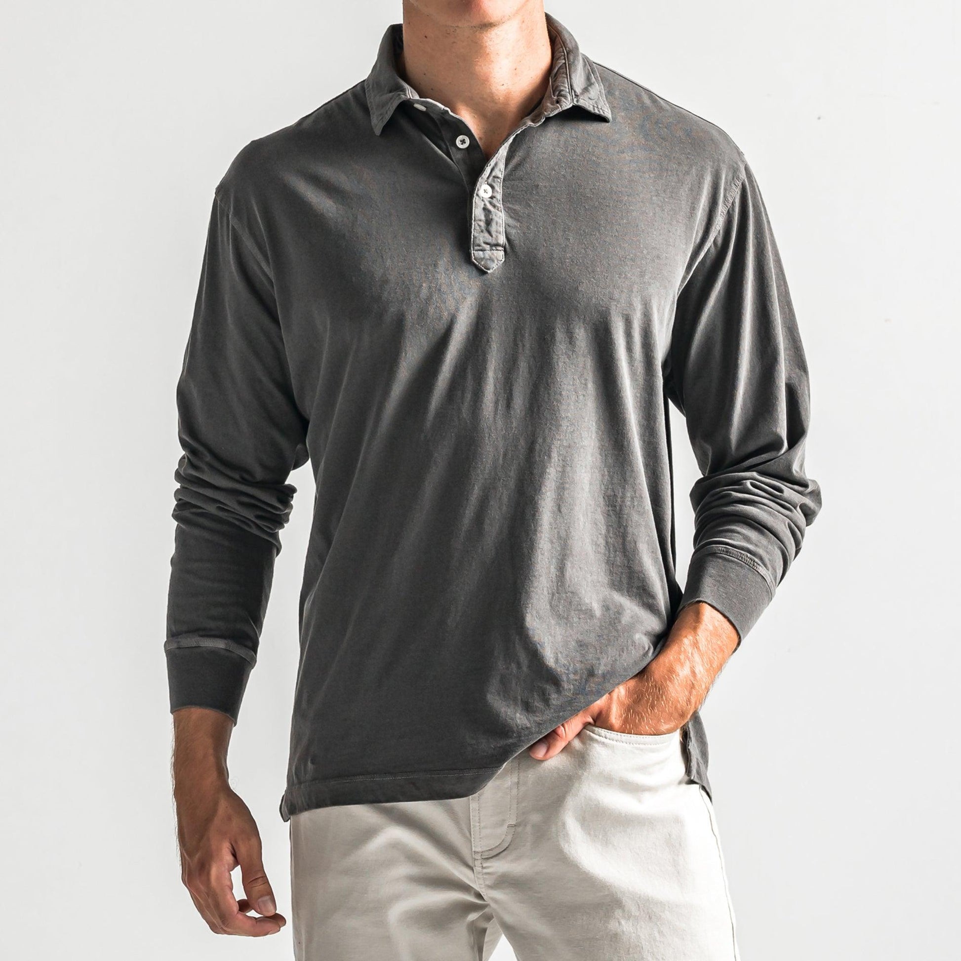 Onward Reserve Perry Long Sleeve Polo - Black