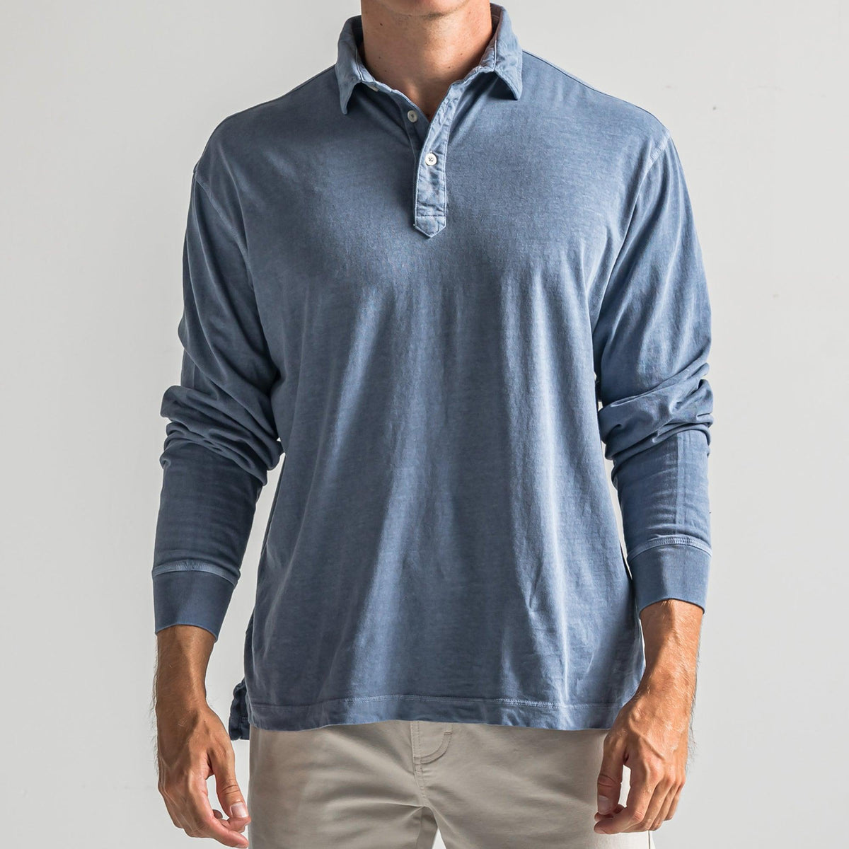 Onward Reserve Perry Long Sleeve Polo - Vintage Indigo