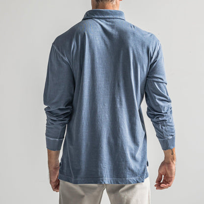 Onward Reserve Perry Long Sleeve Polo - Vintage Indigo