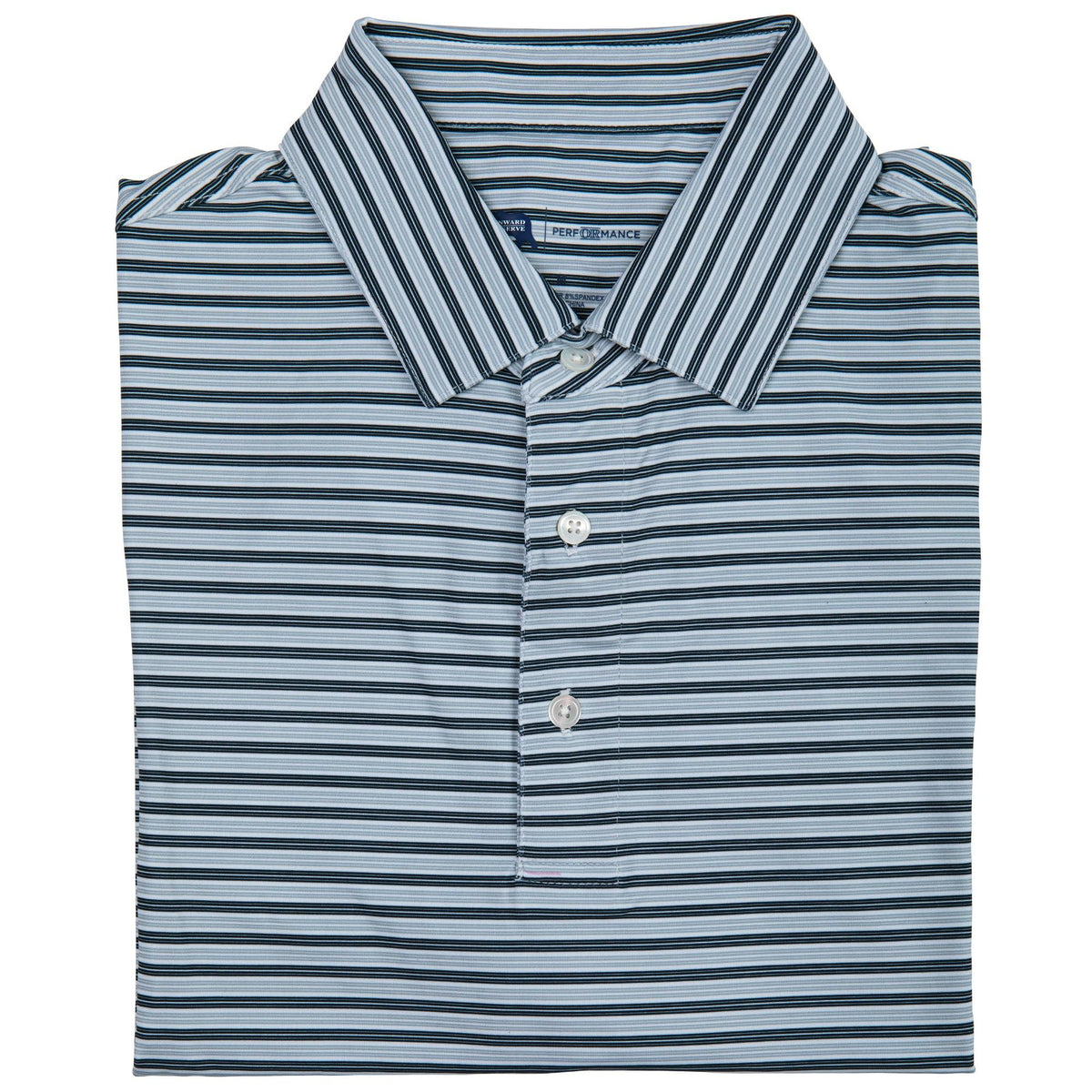 Onward Reserve Wedge Stripe Performance Polo - Collegiate Blue
